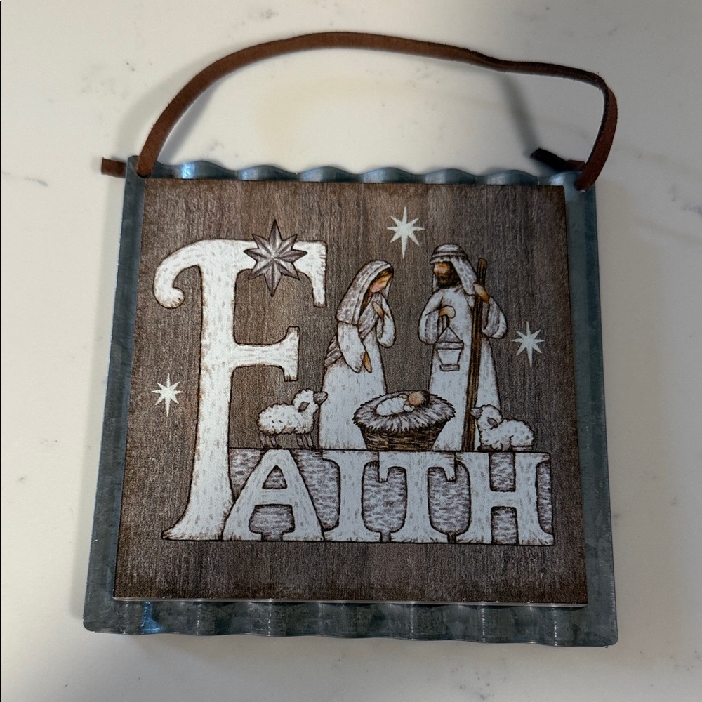Faith Nativity Scene Holiday Ornament